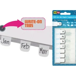 Redi-Tag Permanent Index Tabs, Blank, White, Pack Of 104 Tabs