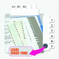 Redi-Tag Permanent Index Tabs, Alphabetical A-Z, Side, White, 4 Sets, Pack Of 104 Tabs