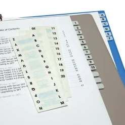 Redi-Tag Permanent Index Tabs, Alphabetical A-Z, Side, White, 4 Sets, Pack Of 104 Tabs