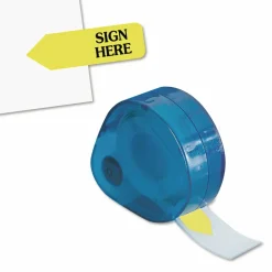 Redi-Tag Preprinted Signature Flags In Dispenser, SIGN HERE, Yellow
