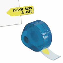 Redi-Tag Preprinted Signature Flags In Dispenser, PLEASE SIGN & DATE, Yellow