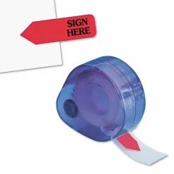 Redi-Tag Preprinted Signature Flags In Dispenser, SIGN HERE, Red