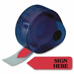Redi-Tag Preprinted Signature Flags In Dispenser, SIGN HERE, Red