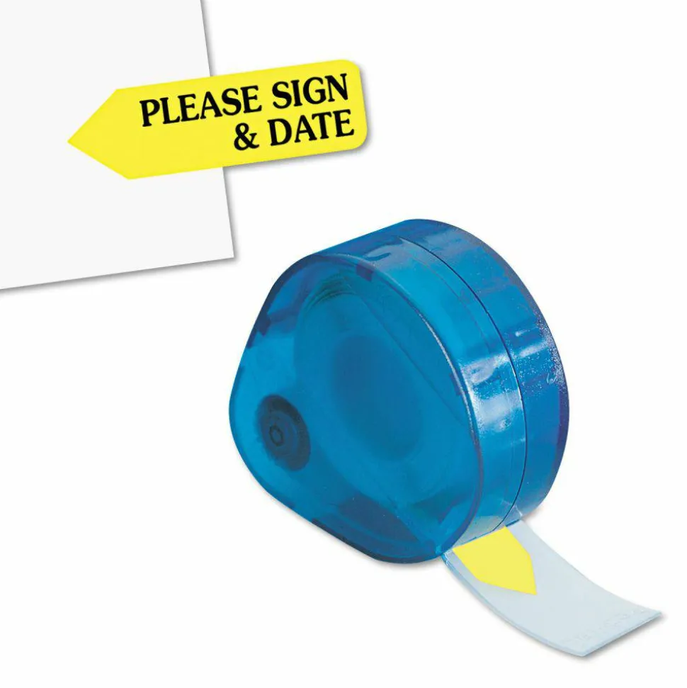 Redi-Tag Preprinted Signature Flags Refill, "PLEASE SIGN & DATE", Yellow, Removable, 120 Flags Per Roll, 6 Rolls