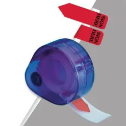 Redi-Tag Preprinted Signature Flags In Dispenser, SIGN HERE, Arrow, Red
