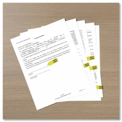 Redi-Tag Sign Here Arrow Flags Dispenser Refills, 1.88" x 0.56" - "SIGN HERE", Yellow, Removable, 120 Flags Per Roll, 6 Rolls