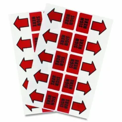 Redi-Tag Sign Here Red Arrow Page Flags - 50 - 1" Flag/Notex 1 11/16" Flag/Note - Rectangle - SIGN HERE - Red - Removable, Self-adhesive - 50 / Pack