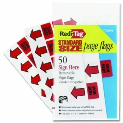 Redi-Tag Sign Here Red Arrow Page Flags - 50 - 1