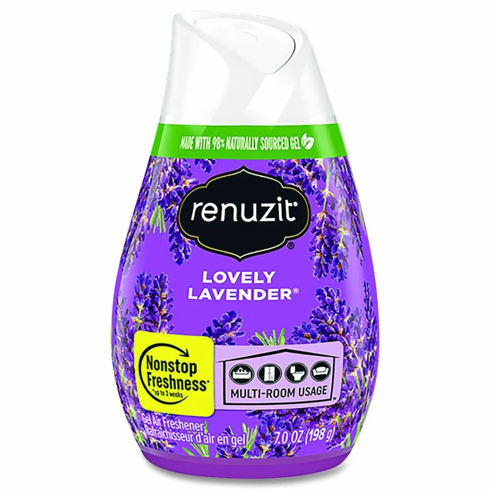 Renuzit Adjustables Air Freshener, Lovely Lavender, 7 oz Cone, 12/Carton