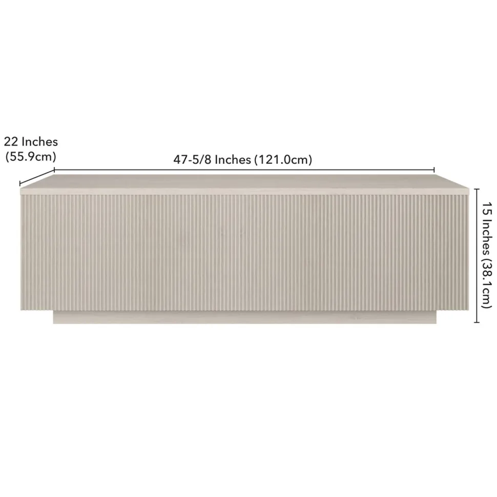 Reyes 48" Wide Rectangular Coffee Table in Alder White