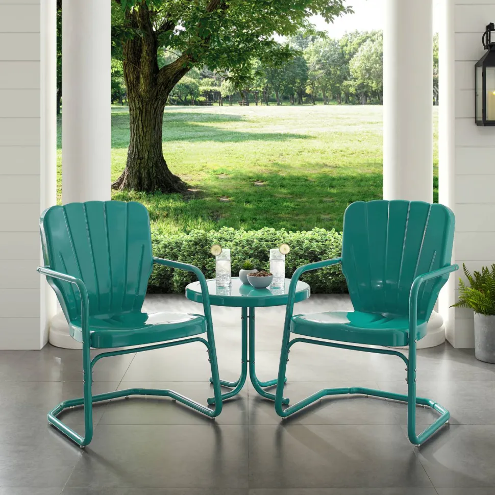 Ridgeland 3Pc Outdoor Metal Armchair Set