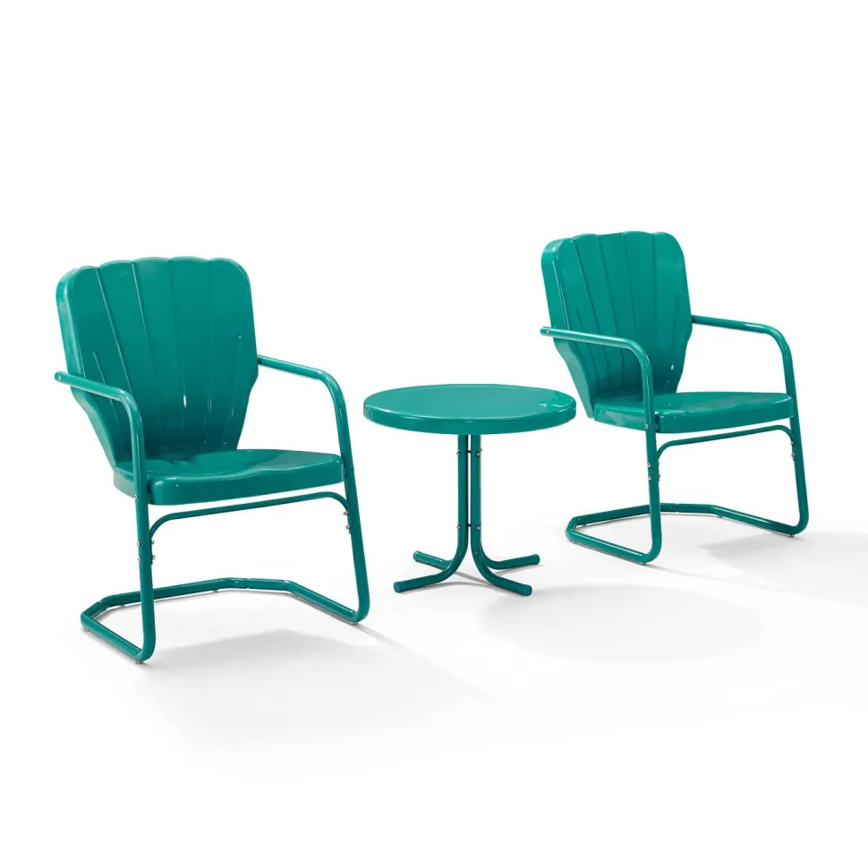Ridgeland 3Pc Outdoor Metal Armchair Set