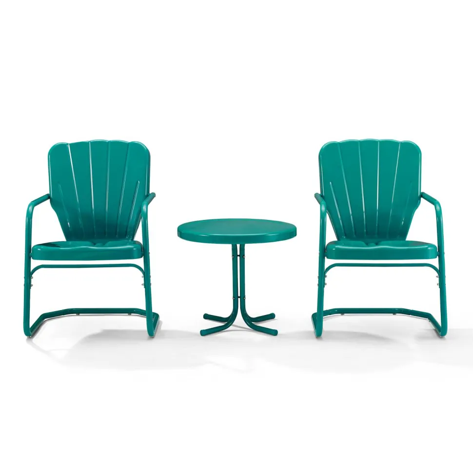 Ridgeland 3Pc Outdoor Metal Armchair Set