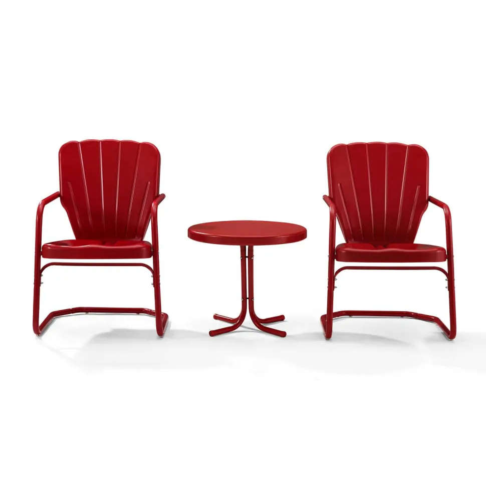 Ridgeland 3Pc Outdoor Metal Armchair Set