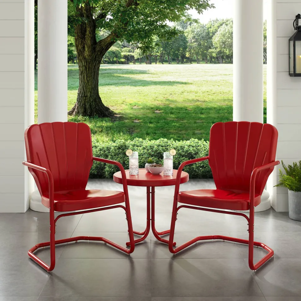 Ridgeland 3Pc Outdoor Metal Armchair Set