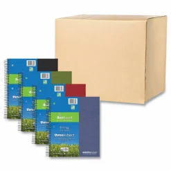 Roaring Spring Earthtones BioBased Paper Notebook, 3-Subject, College Rule, Randomly Assorted Cover Colors, (120) 11 x 9 Sheets, 24/Carton