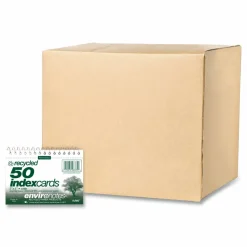 Roaring Spring Environotes Wirebound Recycled Index Cards, Narrow Rule, 3 x 5, White, 50 Cards, 24/Carton