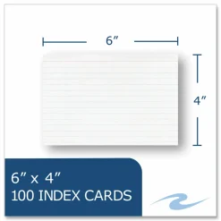 Roaring Spring Environotes Recycled Index Cards, Narrow Ruled, 4 x 6, White, 100 Cards, 36/Carton
