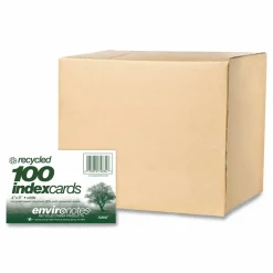 Roaring Spring Environotes Recycled Index Cards, Narrow Ruled, 4 x 6, White, 100 Cards, 36/Carton