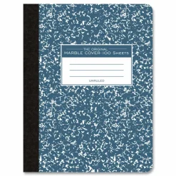Roaring Spring Hardcover Marble Composition Book, Unruled, Blue Marble Cover, (100) 9.75 x 7.5 Sheets, 24/Carton