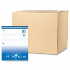 Roaring Spring Loose Leaf Paper, 8.5 x 11, 3-Hole Punched, College Rule, White, 150 Sheets/Pack, 24 Packs/Carton