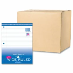 Roaring Spring Loose Leaf Paper, 8 x 10.5, 3-Hole Punched, Wide Rule, White, 150 Sheets/Pack, 24 Packs/Carton