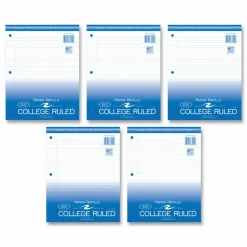 Roaring Spring Loose Leaf Paper, 8.5 x 11, 3-Hole Punched, College Rule, White, 500 Sheets/Pack, 5 Packs/Carton
