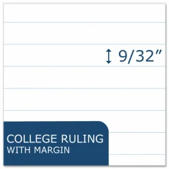 Roaring Spring Loose Leaf Paper, 8 x 10.5, 3-Hole Punched, College Rule, White, 150 Sheets/Pack, 24 Packs/Carton