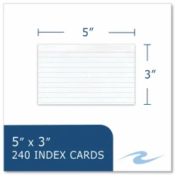 Roaring Spring Trayed Index Cards, Narrow Rule, 3 x 5, 240 Cards/Tray, 36/Carton