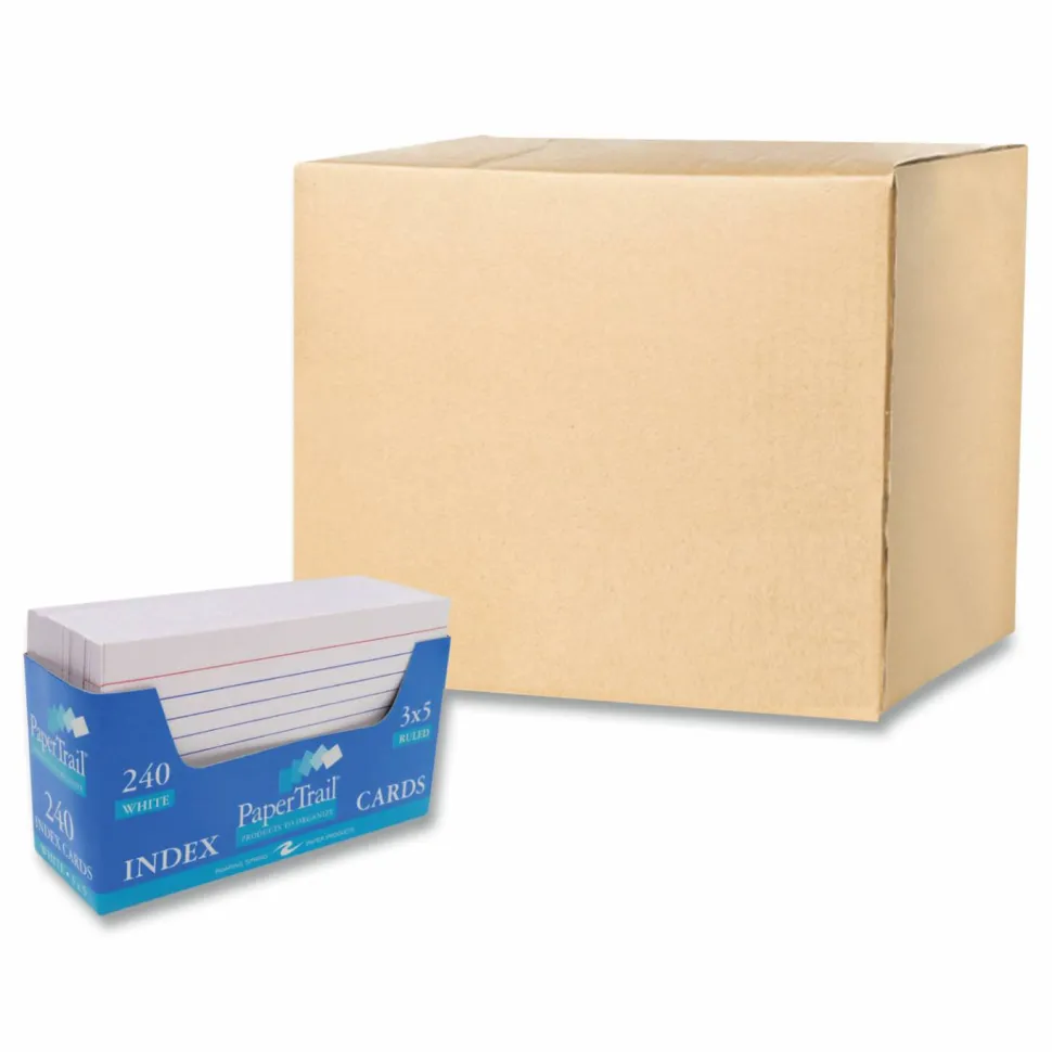 Roaring Spring Trayed Index Cards, Narrow Rule, 3 x 5, 240 Cards/Tray, 36/Carton