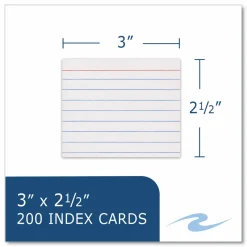 Roaring Spring Trayed Index Cards, Narrow Ruled, 3 x 2.5, 200/Tray, 36/Carton