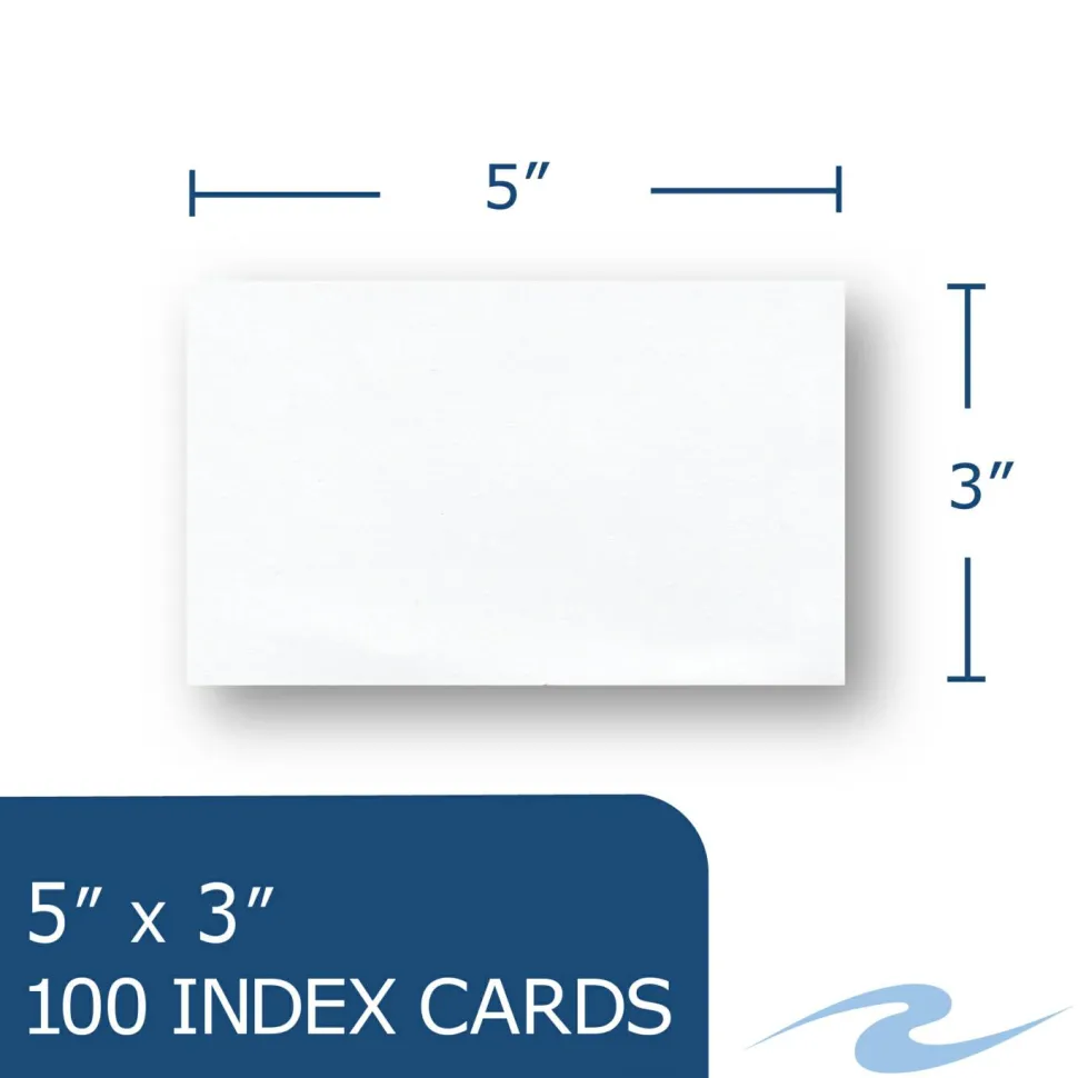 Roaring Spring White Index Cards, 3 x 5, 100 Cards, 36/Carton