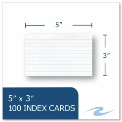 Roaring Spring White Index Cards, Narrow Ruled, 3 x 5, White, 100 Cards/Pack, 36/Carton
