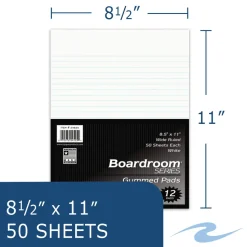 Roaring Spring Boardroom Gum Pad, Wide/Legal Rule, (50) White 8.5 x 11 Sheets, 72/Carton