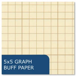 Roaring Spring Engineer Pad, Quadrille Rule (5 sq/in), (100) Buff 8.5 x 11 Sheets, 24/Carton