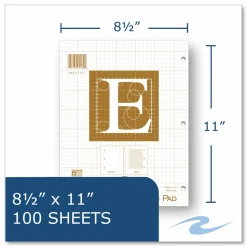 Roaring Spring Engineer Pad, Quadrille Rule (5 sq/in), (100) Buff 8.5 x 11 Sheets, 24/Carton