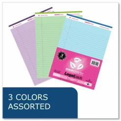 Roaring Spring EnviroShades Legal Notepads, Wide/Legal Rule, (40) Assorted Color 8.5 x 11 Sheets, 54/Carton