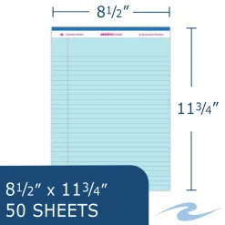 Roaring Spring EnviroShades Legal Notepads, Wide/Legal Rule, (50) Blue 8.5 x 11 Sheets, 36/Carton