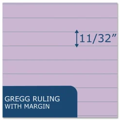 Roaring Spring EnviroShades Steno Notepad, White Cover, Gregg Rule, (80) Orchid 6 x 9 Sheets, 4/Pack