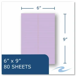 Roaring Spring EnviroShades Steno Notepad, White Cover, Gregg Rule, (80) Orchid 6 x 9 Sheets, 4/Pack