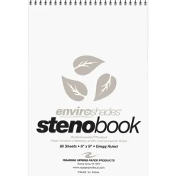 Roaring Spring Enviroshades Steno Books, 6" x 9", Gregg Ruled, 80 Sheets Per Pad, 30% Recycled, Gray, Pack Of 4