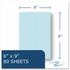 Roaring Spring EnviroShades Steno Notepad, White Cover, Gregg Rule, (80) Blue 6 x 9 Sheets, 4/Pack