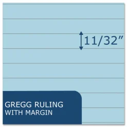 Roaring Spring EnviroShades Steno Notepad, White Cover, Gregg Rule, (80) Blue 6 x 9 Sheets, 4/Pack