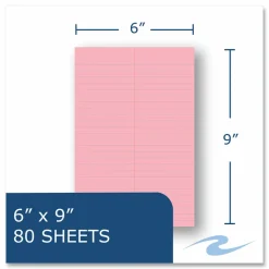 Roaring Spring EnviroShades Steno Pad, White Cover, Gregg Rule, (80) Pink 6 x 9 Sheets, 24/Carton