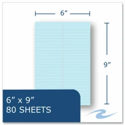Roaring Spring EnviroShades Steno Pad, White Cover, Gregg Rule, (80) Blue 6 x 9 Sheets, 24/Carton
