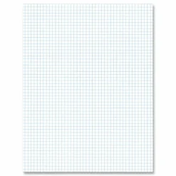 Roaring Spring Gummed Pad, Quadrille Rule (5 sq/in), (50) White 8.5 x 11 Sheets, 72/Carton