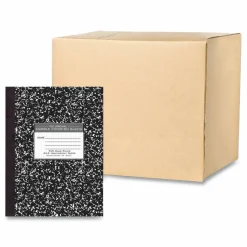 Roaring Spring Hardcover Marble Composition Book, Quadrille Rule (5 sq/in), Black Marble Cover, (80) 10.25 x 7.88 Sheets, 24/Carton