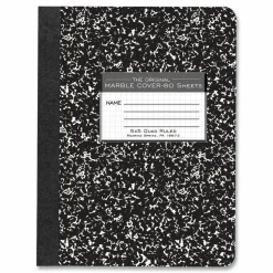 Roaring Spring Hardcover Marble Composition Book, Quadrille Rule (5 sq/in), Black Marble Cover, (80) 9.75 x 7.5 Sheets, 48/Carton