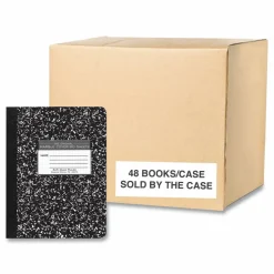 Roaring Spring Hardcover Marble Composition Book, Quadrille Rule (5 sq/in), Black Marble Cover, (80) 9.75 x 7.5 Sheets, 48/Carton