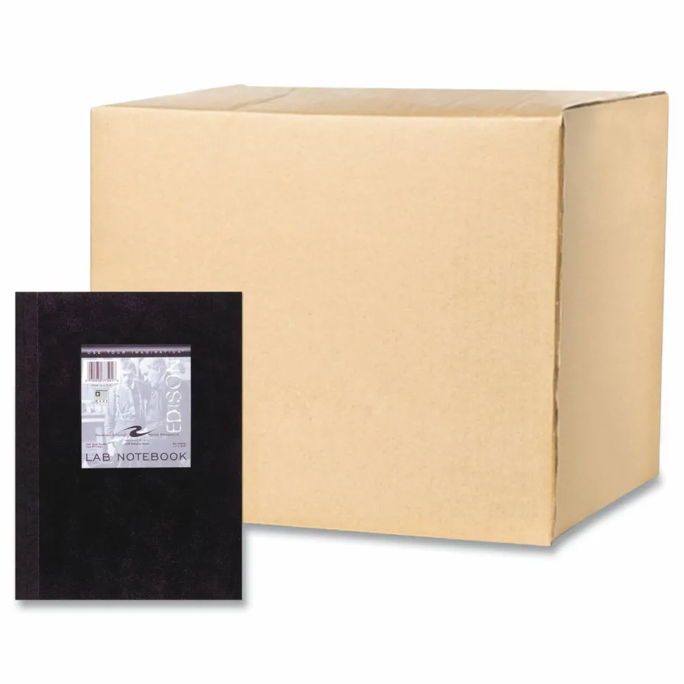 Roaring Spring Lab and Science Black Notebook, Quadrille Rule (5 sq/in), Black Cover, (60) 11 x 8.5 Sheets, 24/Carton